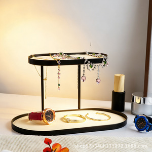 Two Tier Metal Cosmetic <b>Storage</b> Rack For Lipstick And Personal Care Items Desktop Organizer For Bedroom <b>Dressing</b> <b>Table</b> - Product Image 1