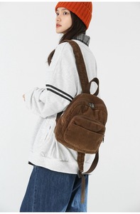 Nhung rắn màu schoolbag phụ nữ tang Tặng Ba Lô Trường Trung học sinh viên đại học retro đơn giản mini trở lại gói cho phụ nữ - Product Image 2