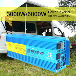 Convertisseur de courant <span class=keywords><strong>Lvyuan</strong></span> <span class=keywords><strong>6000W</strong></span> Peak, DC vers AC, 12V 240V, onde sinusoïdale pure, transformateur de voiture, trois prises avec démarrage progressif - Product Image 4