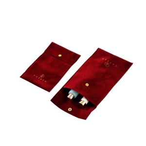 Red Cosmetic Pouch Makeup <b>Bag</b> <b>Make</b> <b>up</b> <b>Bag</b> Luxury Velvet Microfiber Suede Button Pouches for Necklace Jewelry - Product Image 1