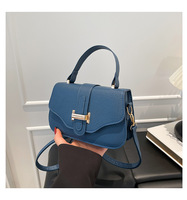 Bolso Bandolera Pequeño Cuadrado, Casual, Simple, Moderno, de Color Sólido Texturizado, Retro, para Mujer