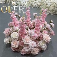 Chemin de table floral artificiel OLERAY Premium 5D, fleurs en soie au toucher réel pour décoration de mariage