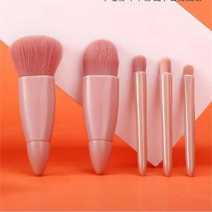 Brocha de Maquillaje Portátil con Espejo, Brocha para Rubor y Polvo, Herramienta de Belleza Suave para Viaje, Brocha Aplicadora de Base y Maquillaje Facial - Product Image 4