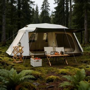 Carpa Automática MYL, Tela Oxford 200D con Revestimiento Plateado, Doble Lado, 2 Habitaciones, 1 Sala de Estar, Impermeable para las Cuatro Estaciones - Product Image 2