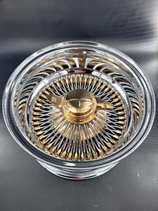 Jantes en fil d'<span class=keywords><strong>or</strong></span> 24 carats 13x7 pour voitures lowrider, style Dayton, roues à rayons. - Product Image 5