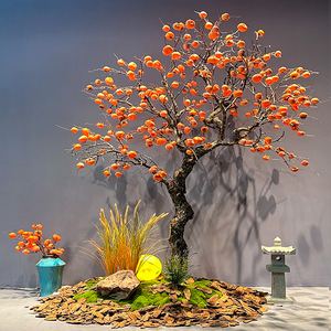 Nouvel <span class=keywords><strong>Arbre</strong></span> de <span class=keywords><strong>Kaki</strong></span> de Style Chinois Premium - <span class=keywords><strong>Arbre</strong></span> Fruitier Artificiel Réaliste pour la Décoration Intérieure et Extérieure - Product Image 2