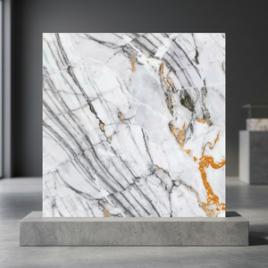 Fantasy White Marble Effect Porcelain Tiles for Residential Flooring Glossy 600x600mm Ceramic - Product Image 2