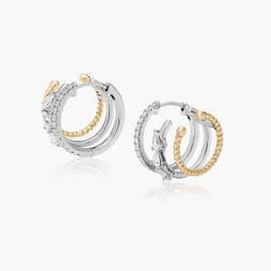 Clásicos Pendientes de Aro de Plata de Ley 925 Chapados en Oro con Moissanita, Brillo Brillante, Joyería Fina, Accesorio de Moda para Mujer - Product Image 1