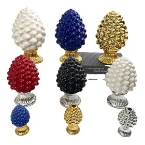 Objetos de decoración de porcelana de cerámica personalizados soporte de piña decorativa para el hogar objetos de lujo adornos de escultura para decoraciones de mesa - Product Image 1