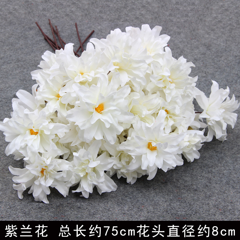 Branche d'orchidée violette artificielle blanche