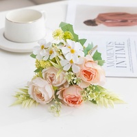 Bunga Palsu Buatan dari Sutra, Kuncup Peony, Buket Bunga Palsu yang Terlihat Asli, Dekorasi Buatan Tangan DIY untuk Pernikahan dan Pesta