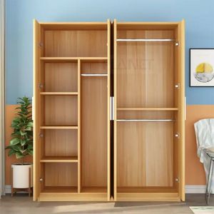 Rustic Oak Finish Armoire Wooden Wardrobe Storage Cabinet Drawer Clothes Rod <strong>Big</strong> <strong>Closet</strong> - Product Image 2