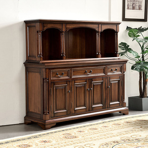 Luxury American Style Wooden <strong>Cabinet</strong> Freestanding Dinning Buffet <strong>Cabinet</strong> Solid Wood <strong>Sideboard</strong> Living Room <strong>Display</strong> <strong>Cabinet</strong> - Product Image 4
