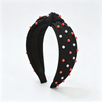 Nouveau design de bandeau orange perlé noué, accessoire de cheveux pour les fêtes, bandeau baroque pour femmes