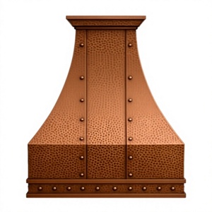 Hotte de cuisine vintage en cuivre, type cheminée, pour îlot, ventilateur d'extraction décoratif mural - Product Image 1