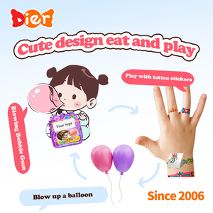 Vente en gros de bonbons pour enfants personnalisés avec étiquette privée, <span class=keywords><strong>chewing</strong></span>-<span class=keywords><strong>gum</strong></span> fruité avec autocollants de tatouage et ballons dans un sac - Product Image 5