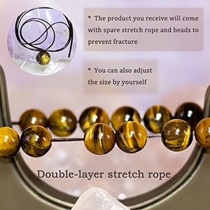 Bracelet <span class=keywords><strong>en</strong></span> <span class=keywords><strong>pierre</strong></span> <span class=keywords><strong>naturelle</strong></span> Œil de tigre jaune JD GEMS 6 8 10mm, vente <span class=keywords><strong>en</strong></span> gros, <span class=keywords><strong>bijoux</strong></span> extensibles de protection et de guérison <span class=keywords><strong>en</strong></span> pierres précieuses naturelles, idéal pour un cadeau - Product Image 3