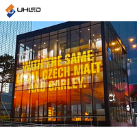 UHLED Film LED flexible Offre Spéciale couleur P6 P8 P10 sur écran cristal de verre Film LED transparent intérieur utilisé pour la vitrine