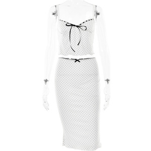 Ensemble deux pièces pour femmes, jupe mini taille haute sans manches avec bretelles, costume décontracté en satin FDC0217 - Product Image 5