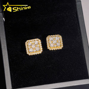 यूएस वेयरहाउस फास्ट शिपिंग वर्ग आकार 11 मिमी स्पार्कलिंग मोइससानाइट <span class=keywords><strong>925</strong></span> स्टर्लिंग चांदी के सोने की प्लेटेड स्क्रू बैक स्टड इयररिंग - Product Image 4