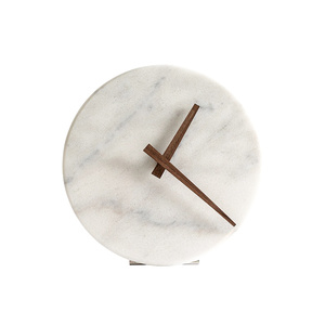 Đẹp Bắc Âu tự nhiên Đá Cẩm Thạch Đồng hồ treo tường mặt duy nhất thạch anh hiển thị trang trí tính năng cho phòng khách vẫn còn cuộc sống trang trí nội thất - Product Image 6