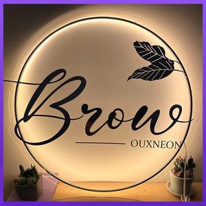 Letrero LED Redondo de Alta Luminosidad con Letras Doradas Brillantes, <span class=keywords><strong>Tablero</strong></span> de Acrílico Iluminado para Uso Prolongado - Product Image 3