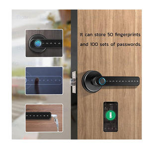 <span class=keywords><strong>Cerradura</strong></span> de Puerta Biométrica de Alta Seguridad con Huella Dactilar, Teclado con Contraseña y Acceso con <span class=keywords><strong>Llave</strong></span> para Puerta <span class=keywords><strong>Interior</strong></span> de Madera para Hogar u Oficina - Product Image 6