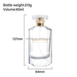 Botella de Perfume de Vidrio Transparente Rectangular de 30ml 50ml 100ml al por Mayor - Product Image 4