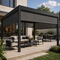 Pergola Bioclimatique Moderne en Aluminium avec Toit à Lames Orientables Étanche et Motorisée pour Extérieur