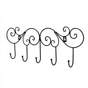 New Arrival Vintage Adjustable Iron Metal Wall <b>Hooks</b> <b>Black</b> Powder Coated for Home Living Room Decorations Hanging Clothing - Product Image 1