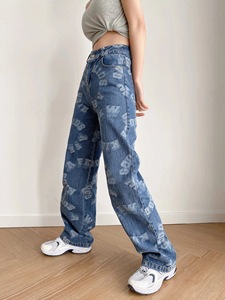 Jeans de Mujer 2021, Corte de <span class=keywords><strong>Campana</strong></span>, Cintura Alta, Personalizados con Láser, Pantalones de Mezclilla para Dama - Product Image 2
