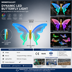 Momovalley Forêt Enchantée Déco Lumière <span class=keywords><strong>LED</strong></span> Papillon Changeant de Couleur pour <span class=keywords><strong>Mariage</strong></span>, Village Lumineux pour Extérieur, Paysage et Décoration de Noël - Product Image 4