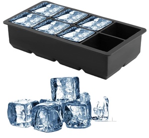 Usse tùy chỉnh tái sử dụng và BPA miễn phí 8 khoang Silicone vuông Jumbo lớn <span class=keywords><strong>Ice</strong></span> <span class=keywords><strong>Cube</strong></span> khay - Product Image 1
