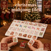 Tuiles de Mahjong de Noël d'usine, ensemble de tuiles de Mahjong américain, MOQ 1, jeu de table pour 4 joueurs, vente en gros en stock, tuiles de Mahjong d'Halloween