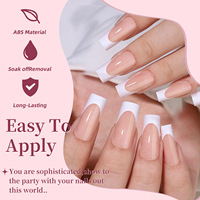 288 Uds./caja, Puntas de Uñas Postizas de Gel de Cobertura Completa, 12 Colores, Uñas Postizas de ABS para Dedos de Manos y Pies, Uñas Francesas a Presión