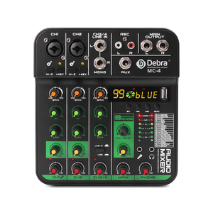 Controlador de DJ Debra Professional BT de 4 Canales MC-4 para Podcast, Consola de Mezclas de Audio Estéreo para Webcasting, Sonido Ajustable - Product Image 1