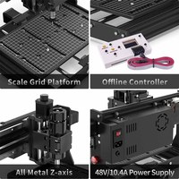 Mini Router CNC de Escritorio 3020, 500W, Motor de 3 Ejes, Área de Trabajo 300x200x73mm, Grabado y Corte de Aluminio y Madera, Control GRBL