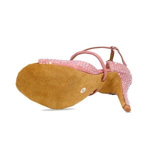 Zapatos <span class=keywords><strong>de</strong></span> Baile <span class=keywords><strong>de</strong></span> Salón/Latinos para Mujer, Color Rosa, con Incrustaciones <span class=keywords><strong>de</strong></span> Diamantes, Parte Superior <span class=keywords><strong>de</strong></span> Franela, Suela <span class=keywords><strong>de</strong></span> Cuero Genuino, Suela Blanda, Tacón Alto, para Interiores - Product Image 6
