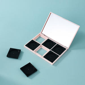 卸売 プラスチック製 空 メイクアップ アイシャドウ パレット ブラック スクエア アイシャドウパレット 詰め替え可能 チーク アイシャドウ コンテナボックス - Product Image 3