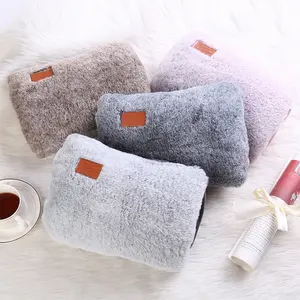 Hot-selling hand warmer electric hot water bottle bag with plush cover