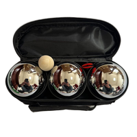 Lot de 3 boules de boccia en acier inoxydable de 73 mm, couleur argent, pour l'extérieur, avec sac de transport – Vente en gros 2026