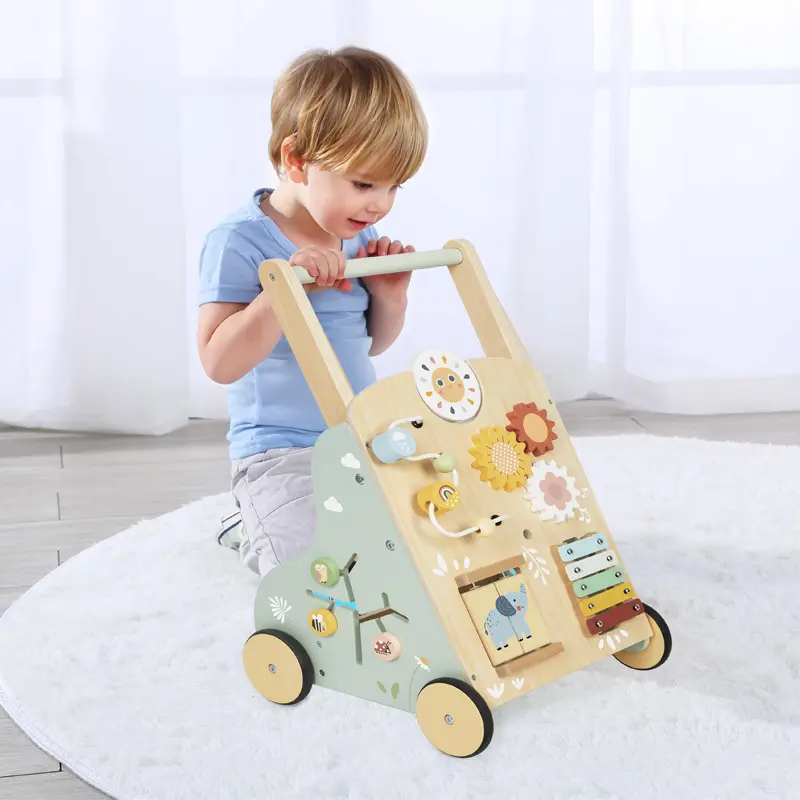 Wooden Baby Walker Baby Learning Push and Pull Strollers Walker Educational Toy Learning