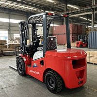 Chariot élévateur diesel XINGZHOU CPCD35 de 3,5 tonnes, quatre roues motrices, transpalette latéral hydraulique pour intérieur, mât à trois sections, pneus pleins, avec siège