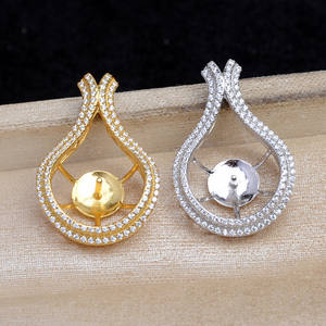 Accessoire DIY, pendentif en argent S925 avec perle, support pour pendentif, 12-13, composants et trouvailles de bijoux de mode, produit semi-fini, JG5927 - Product Image 2