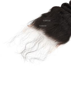 Pour HD dentelle fermetures Extensions 4x4 vague profonde non transformé cheveux brésiliens bruts Remy armure Machine Double trame cuticule cheveux - Product Image 6