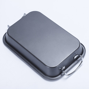 Square Non-Stick Baking Pan Carbon Steel Thickened Double Handle Cake Pans For Grilling Fish Baking Dishes - Product Image 2