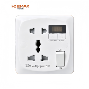 Protezione da sovratensione regolabile AC 220V, presa UK 13A, doppia presa universale, dispositivo di protezione da sovratensione - Product Image 1