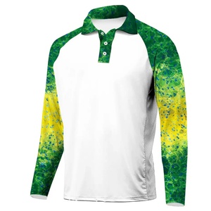 Polo de pêche pour homme en ripstop bleu clair avec protection solaire UPF 50+, imprimé personnalisé - Product Image 4