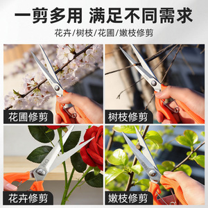 Cpai Fruit Picking Shears Stainless Steel Orange Handle Ergonomic Gardening <b>Tool</b> For Flower <b>Tree</b> <b>Pruning</b> - Product Image 4