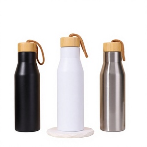 IStapromo Regalos: Vaso Térmico de Acero Inoxidable con Revestimiento de Bambú para Coche, Deportes al Aire Libre, Diseño de Dibujos Animados, Botella Termo al Vacío - Product Image 1
